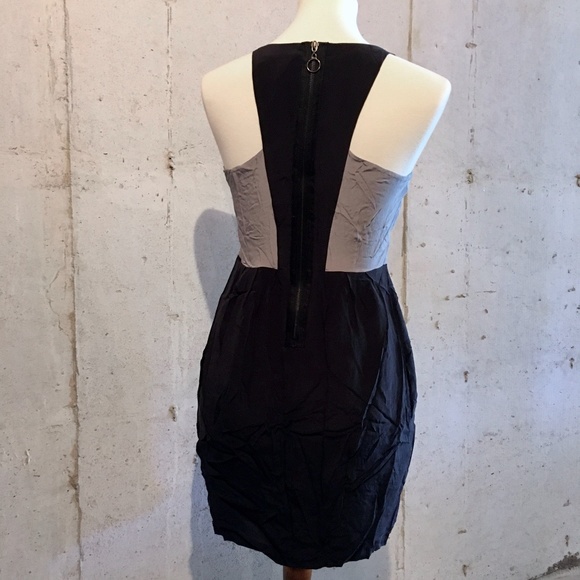 SILK Block Color Zip Back Mini Dress Size Small - Picture 5 of 8